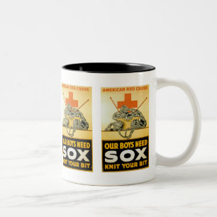 Our Boys Need Sox ~ Knit Your Bit Two-Tone Coffee Mug
