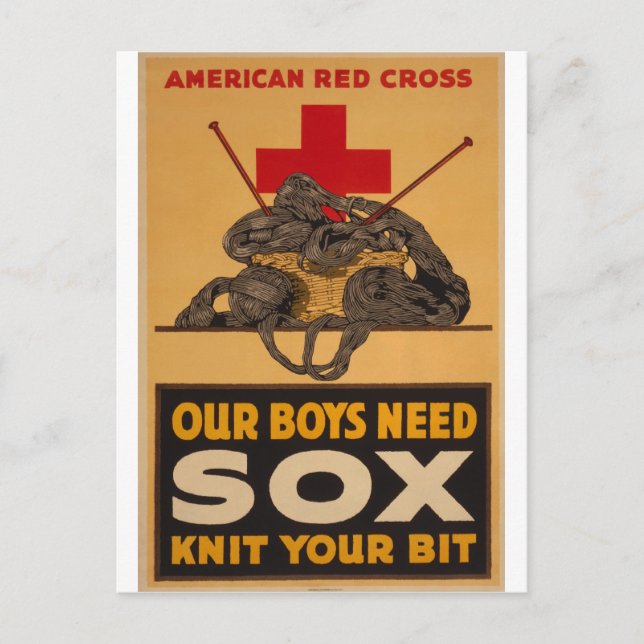 Our boys need sox Red Cross World War 2 Postcard (Front)