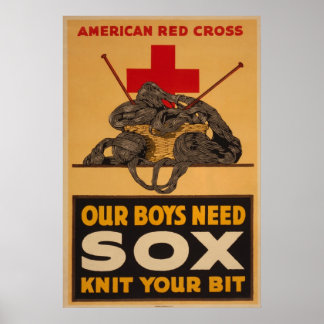 Our boys need sox Red Cross World War 2 Poster