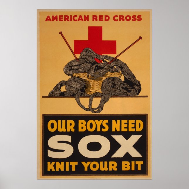 Our boys need sox Red Cross World War 2 Poster (Front)