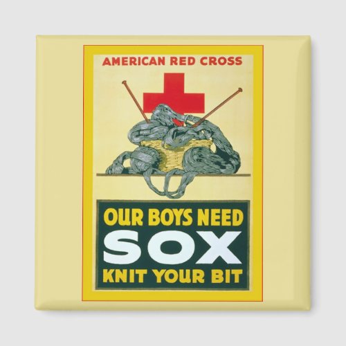 Our Boys Need Sox  Vintage World War 1 Magnet