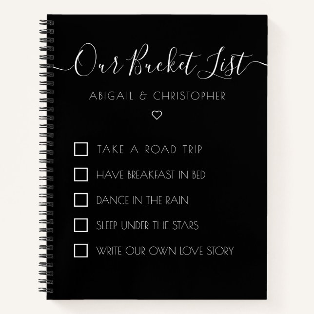 Our Bucket List Customized Keepsake Notebook (Front)