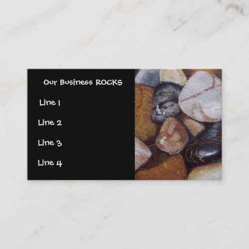OUR BUSINESS ROCKS: STONES, PENCIL ART, CARDS BUSINESS CARDS