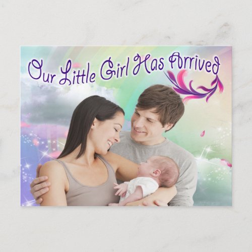 Our Butterfly Baby Girl has Arrived Postcard