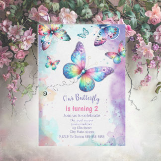 Our Butterfly Birthday Invitation for Girl