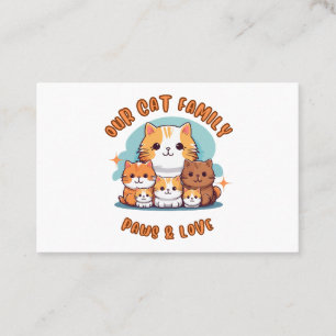 "Our Cat Family Paws & Love Business Card" Card