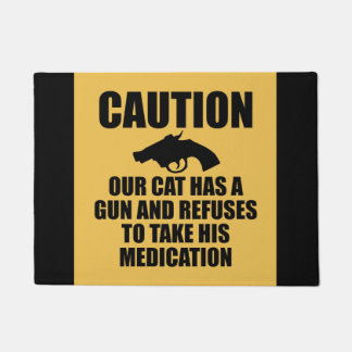 Our Cat Has a Gun Doormat