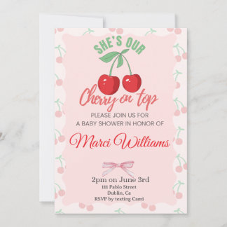 Our Cherry on Top Baby Shower Invitation