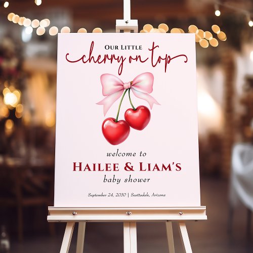 Our Cherry On Top Couple Baby Shower Welcome