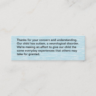 Our child has autism - card
