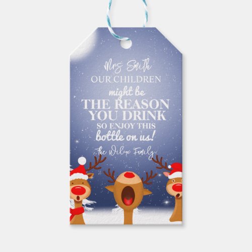 our child might be the reason you drink gift tags