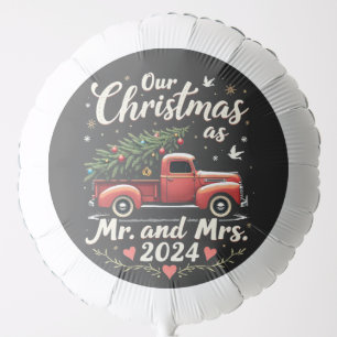 Our Christmas as Mr and Mrs 2024 Matching Couples Balloon