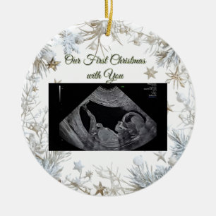 Our Christmas Miracle Pregnancy Ultrasound Ceramic Ornament