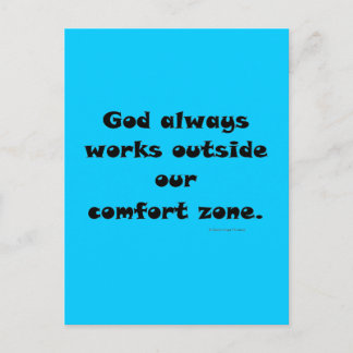 our comfort zone postcard