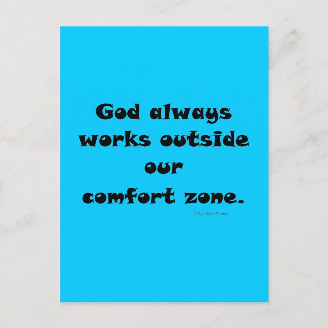 our comfort zone postcard (Front)