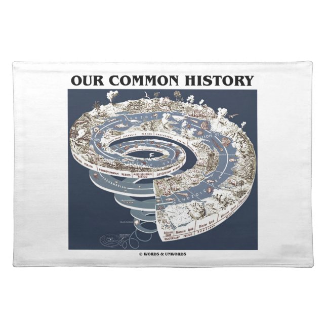 Our Common History (Earth History Timeline Spiral) Cloth Placemat (Front)