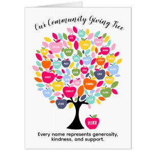 Our Community Giving Tree Charity Donor Recognit Card