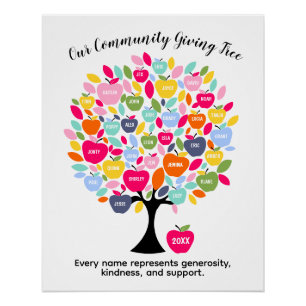 Our Community Giving Tree Charity Donor Recognit Poster