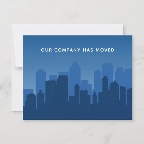 Our Company Has Moved Blue Business Skyline Moving Announcement