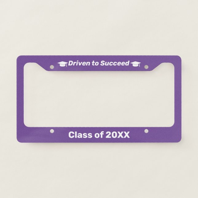 Our Custom "Driven to Succeed" Graduation Vanity  License Plate Frame (Front)
