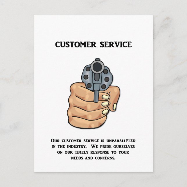 our-customer-service-is-unparalleled postcard (Front)