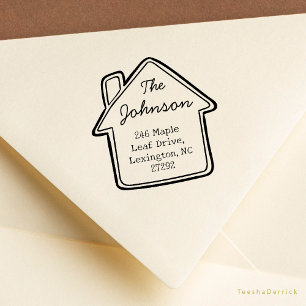 Our Cute New House Announcement Return Address Rubber Stamp