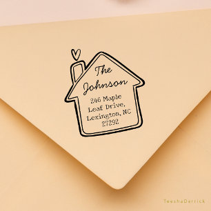 Our Cute New House Announcement Return Address Rubber Stamp