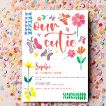 Our cutie is... fairy floral kids birthday invitation<br><div class="desc">Blossom into a garden of giggles! 🌸🎉 Our Zazzle kid's birthday invitation is a bloom of cuteness that invites little ones to a floral fiesta. It's not just a card; it's a garden-themed ticket to a birthday bash filled with petals and play. With adorable florals and vibrant hues, this invite...</div>