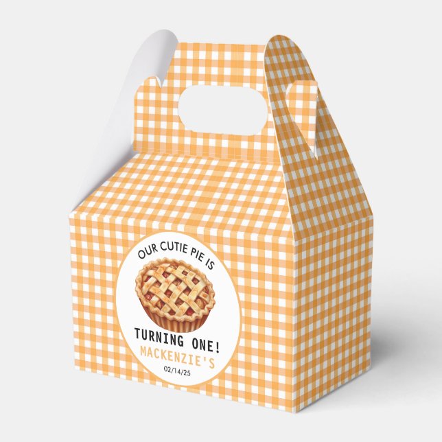 Our Cutie Pie's 1st Birthday Favor Boxes (Front Side)