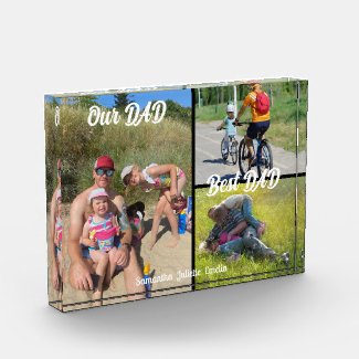 Our Dad Best Dad 3 Photo Collage Display Block