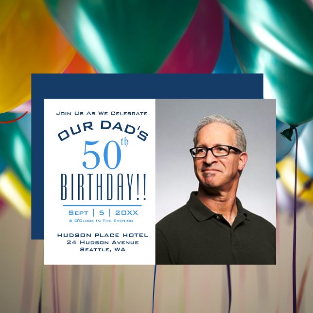 OUR DAD'S 50th Birthday - Photo Party Invitation (Creator Uploaded)