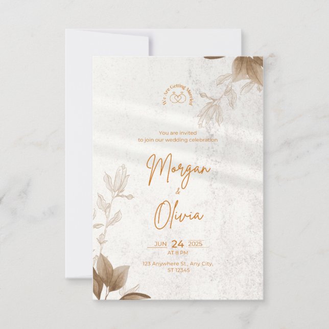 Our Date with Joy، Wedding invitation  (Front)