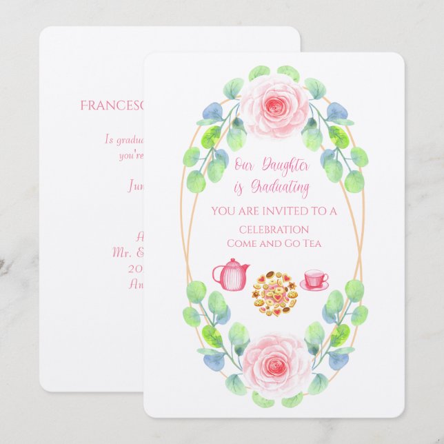 Our Daughter Is Graduating Linen Invitation (Front/Back)