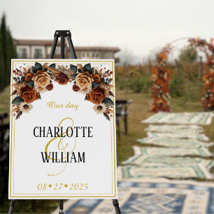 Our day Rustic Chic Floral Wedding Foam Board