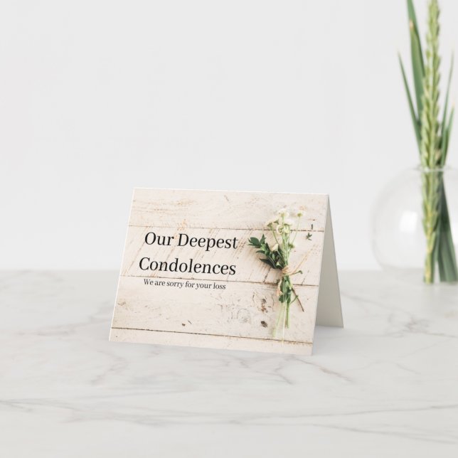 Our Deepest Condolences Card (Front)