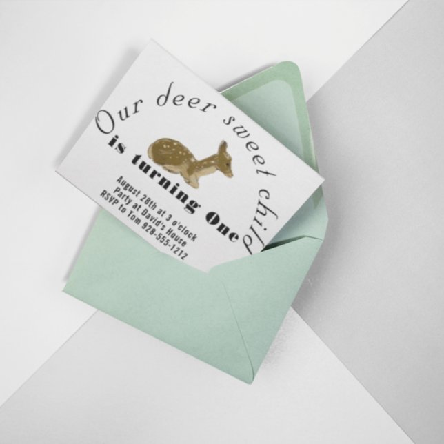 Our Deer Sweet Child Birthday Invitation (Creator Uploaded)