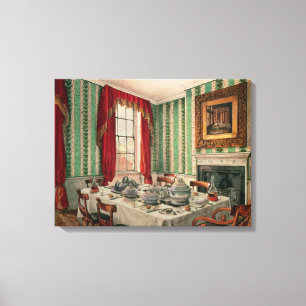 Our Dining Room at York, 1838 Canvas Print