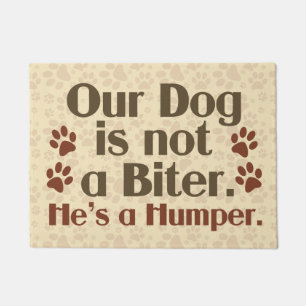 Our Dog is Not A Biter Humor Doormat