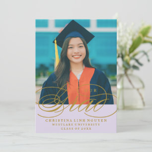 OUR ELEGANT SCRIPT GRAD   GRADUATION INVITATION