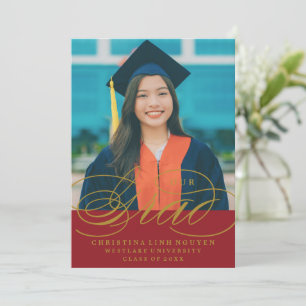 OUR ELEGANT SCRIPT GRAD   GRADUATION INVITATION