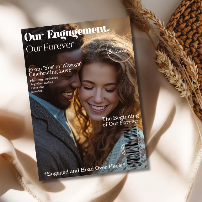 Our Engagement 2 Photo Magazine Cover Invitation (Our Engagement 2 Photo Magazine Cover Invitation)