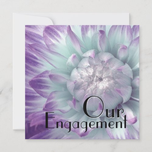 Our Engagement - Purple and Blue Dahlia Custom Invite