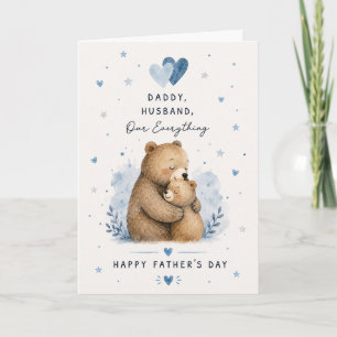 Our Everything Watercolor Bear Father's Day Card