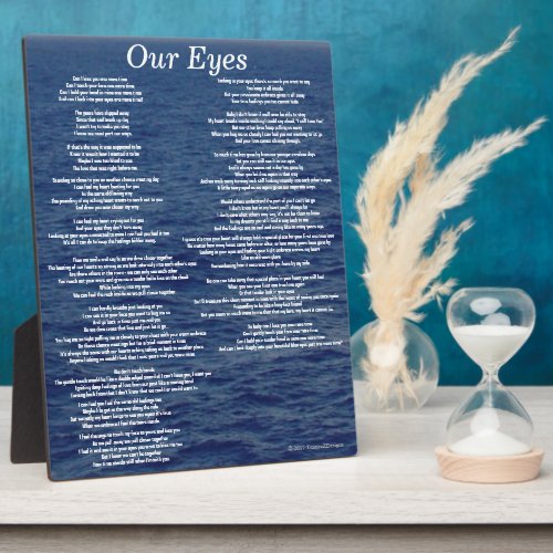Our Eyes Love Poem Ocean Waves Plaque