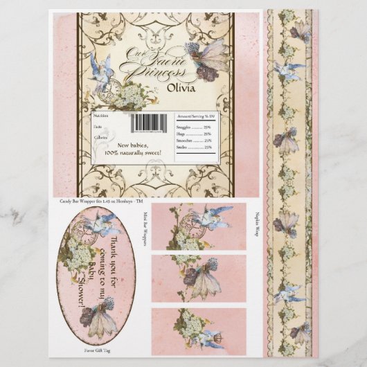 Our Faerie Princess, Baby Shower Candy Wrappers (Front)