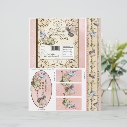 Our Faerie Princess, Baby Shower Candy Wrappers (Standing Front)
