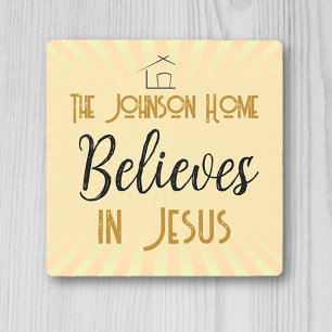 Our Family Believes in Jesus Metal Print
