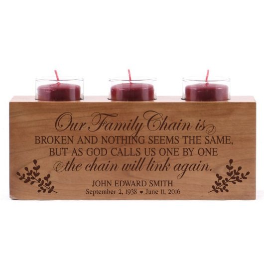 Our Family Chain Cherry Memorial Candle Holder (Front)