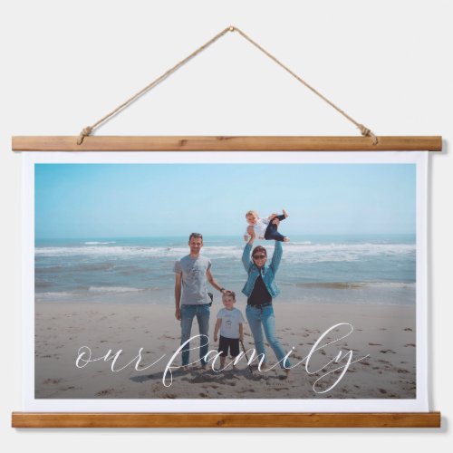Our Family Custom Photo Wood Topped Wall Tapestry
