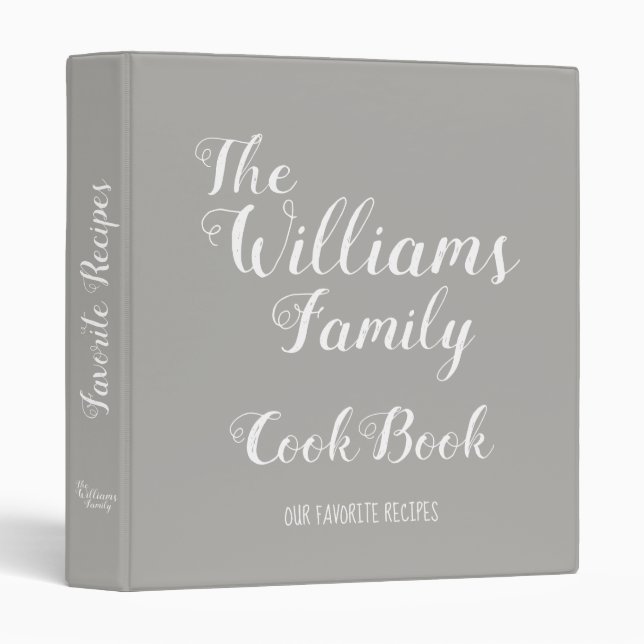 our family favorite recipes cookbook gray 3 ring binder (Front/Spine)